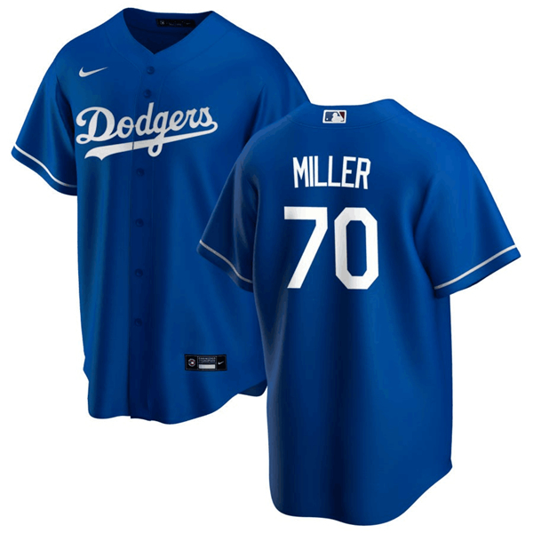 Men's Los Angeles Dodgers #70 Bobby Miller Blue Cool Base Stitched Baseball Jersey